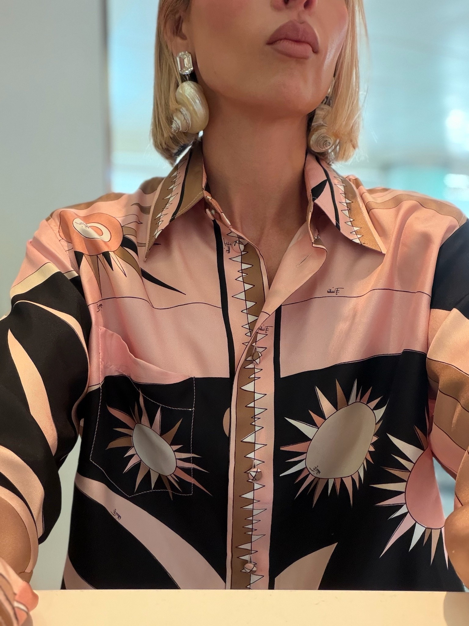 Wearing a 4 in the pucci top

#LTKootd #LTKTravel #LTKOver40