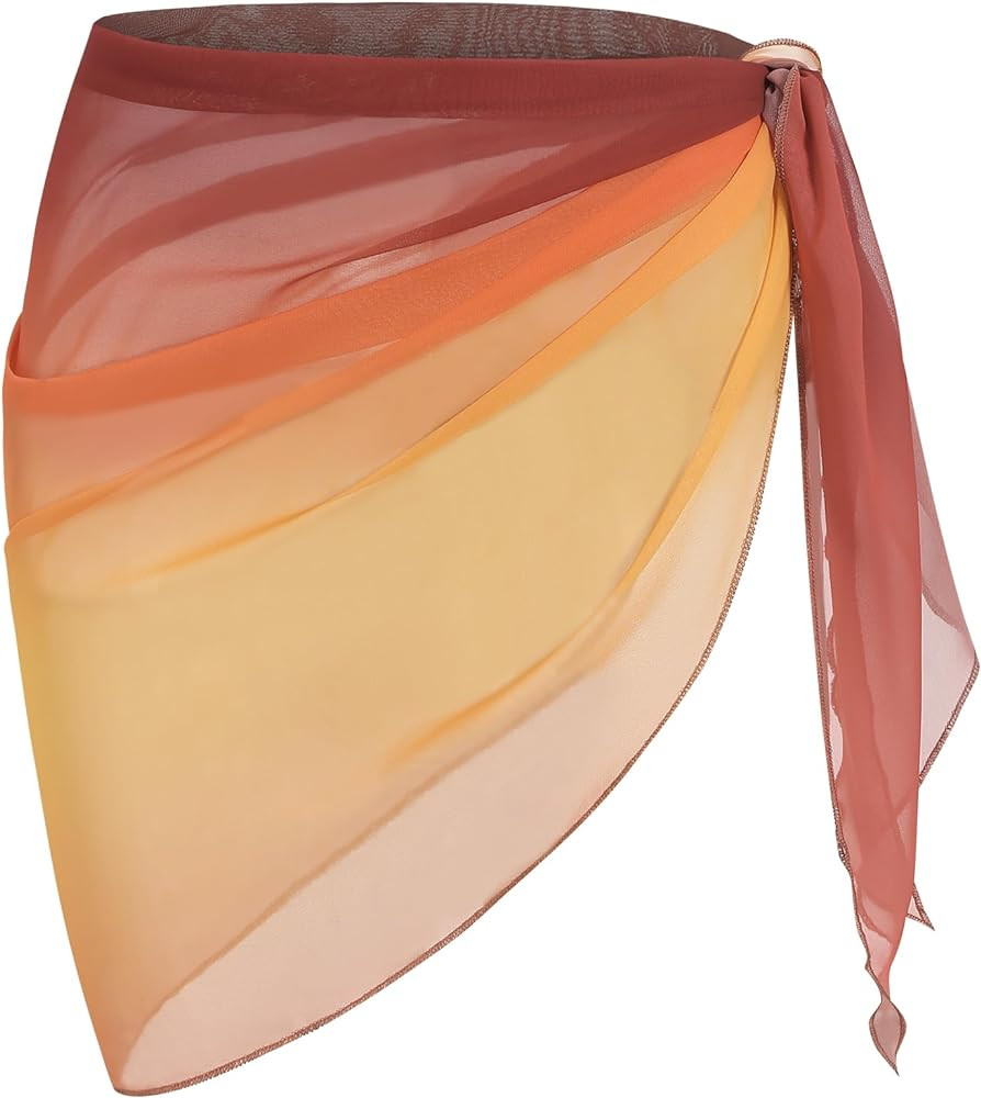 ZAFUL Boho Beach Cover Ups for Women Sarong Coverups Sheer Bikini Chiffon Wraps Skirts for Swimwe... | Amazon (US)