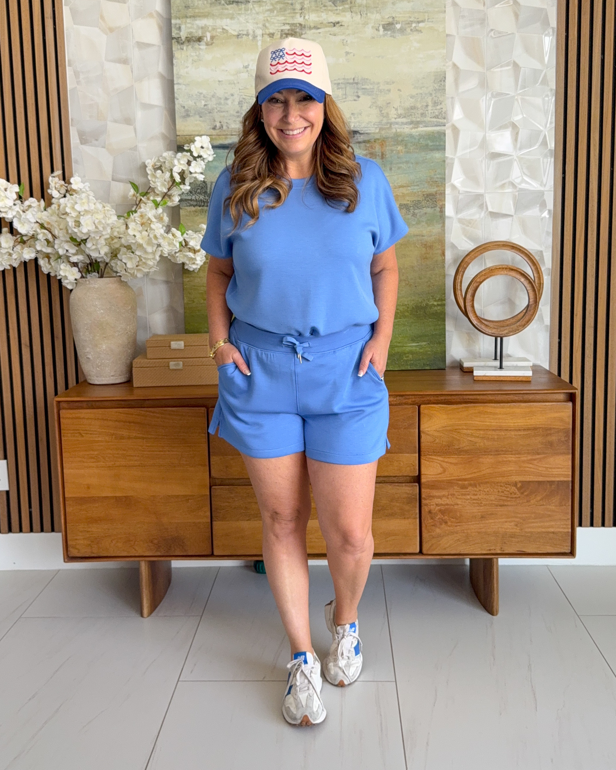 This blue set is everything right now ☀️🇺🇸 Soft, comfy, and perfect for 4th of July, beach days, or any summer weekend. The top and shorts are sold separately so you can mix and match — both run true to size. @spanx #spanxpartner 

New customers use code RYANNEXSPANX for 15% off + free shipping 

Wearing a large in top and shorts 5'5 / size 12 for reference #4thofjuly #summeroutfit

#LTKSeasonal #LTKOver40 #LTKMidsize
