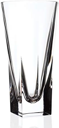 Barski Vase - Square Bottom - Round Opening Glass Vase - for Flowers - Roses - Glass Crystal - 10... | Amazon (US)