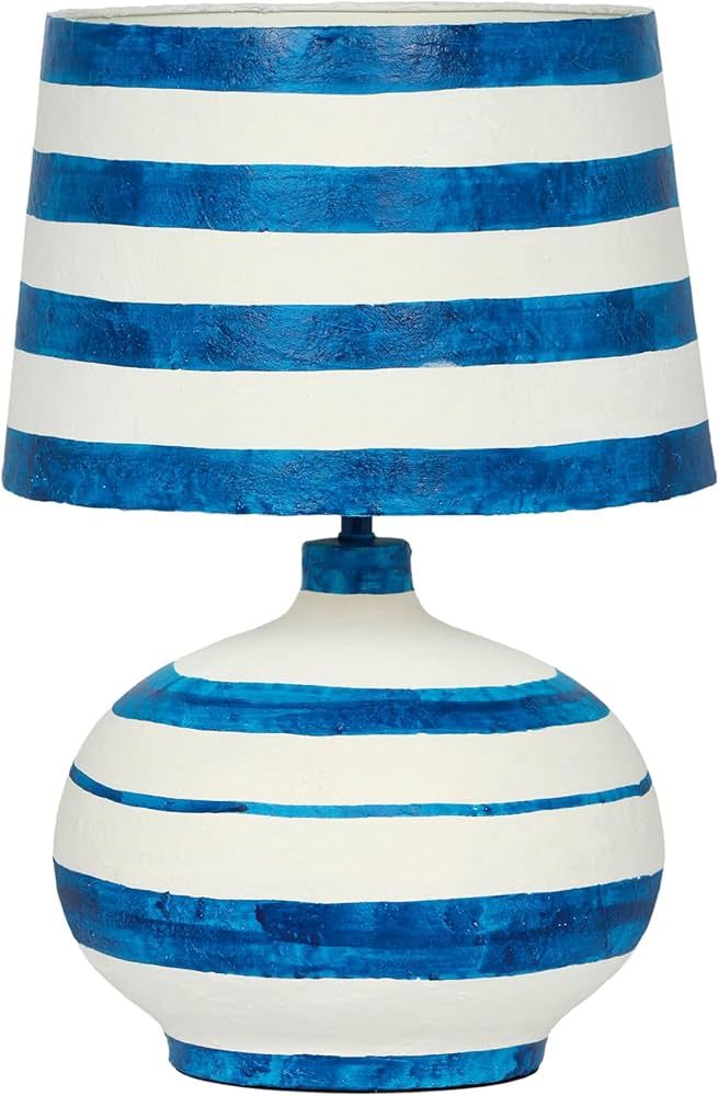 Tov Furniture Positano Blue Striped Papier Mache Table Lamp | Amazon (US)