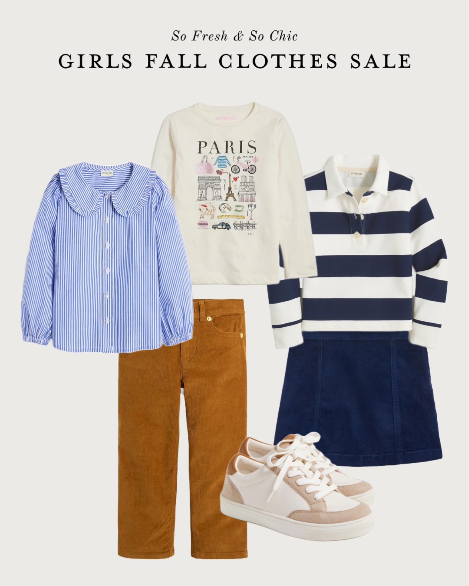 Tween girls back to school fall sale! Use code FALLPREP for an additional 25% off $125.
-
J Crew Factory - tween girls fall fashion - teen girls fall fashion - corduroy wide leg pants girls - corduroy mini skirt girls - striped rugby shirt tween girls - Paris t shirt girls - striped long sleeve shirt girls - white sneakers girls - tween girls back to school style - fall outfits teen girls - fall outfits tween girls - fall sale girls clothes  

#LTKsalealert #LTKunder50 #LTKkids