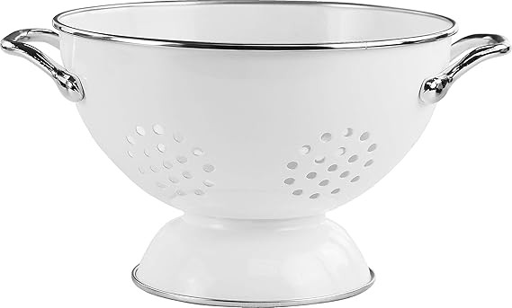 Calypso Basics by Reston Lloyd Powder Coated Enameled Colander, 1.5 Quart, White | Amazon (US)