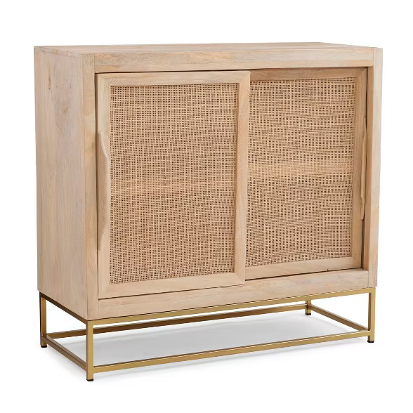 Gordon Sliding Door Cabinet Natural - Powell Company | Target