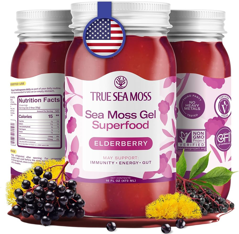 TrueSeaMoss Sea Moss Gel – Made in USA – Wildcrafted Seamoss, Fresh Fruits & Sea Vegetables ... | Amazon (US)