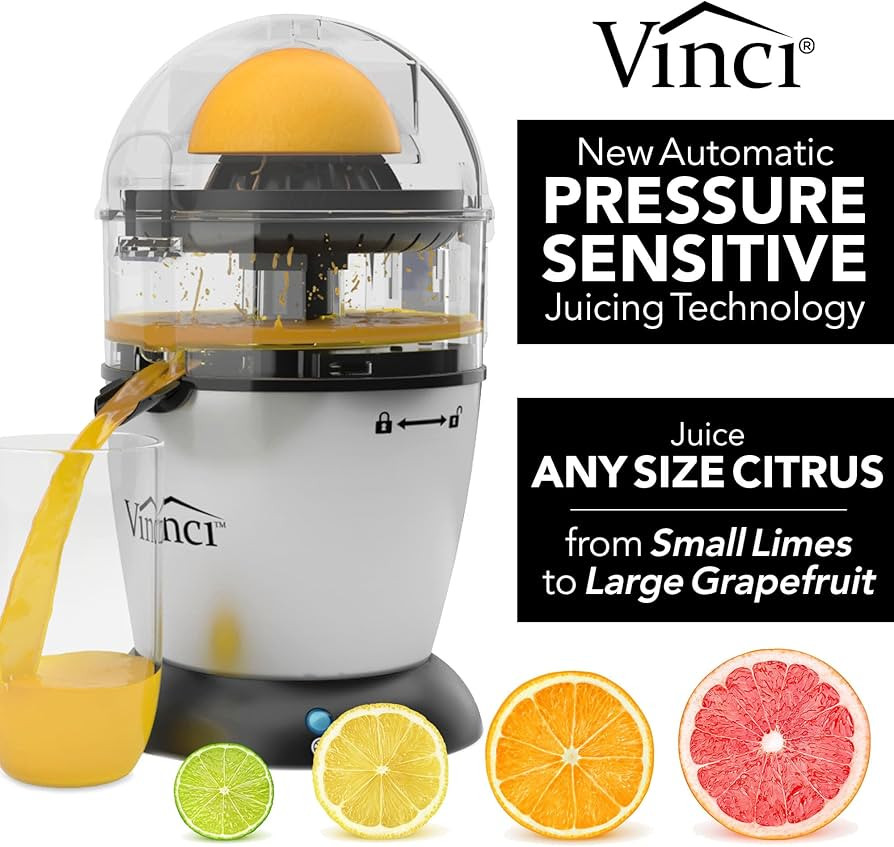 Vinci Hands Free Electric Citrus Juicer, 1-Button Juicer Machine, Orange Lime Grapefruit Lemon Sq... | Amazon (US)