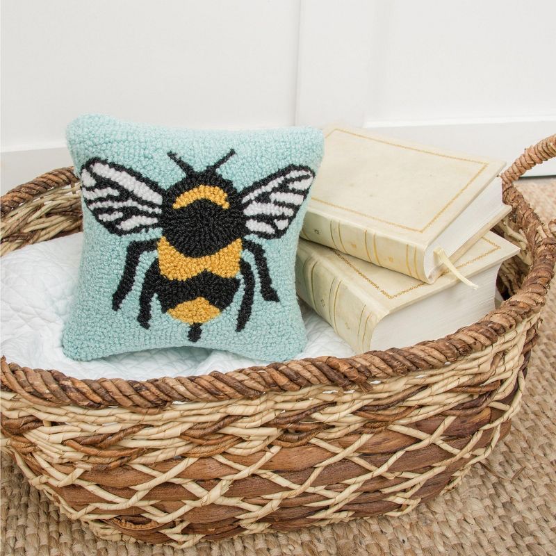 C&F Home 8" x 8" Bumble Bee Hooked Petite Throw Pillow | Target
