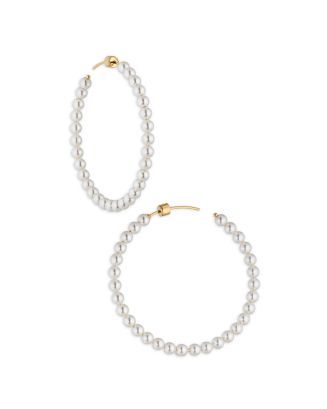 Nacre Pearl Beaded Hoop Earrings in 18K Gold Plated | Bloomingdale's (US)