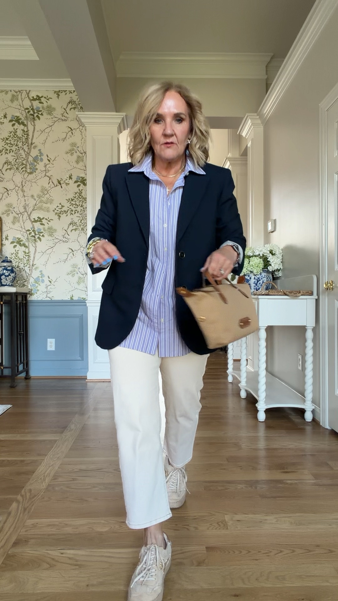 10% off my new tote with code NANETTE 
All the outfit links here 
Track stripe jeans size 6 (size down) 
Blue cardigan size medium 
White blouse size small 
Loft off white jeans, size 29 petite
Navy blazer size 10, petite
Purple striped blouse size small
Size down in linen skirt
Blue linen top size medium
Lilac barn, jacket, size medium petite
Barrel jeans size down I’m wearing a 28 petite 


#LTKSeasonal #LTKOver40 #LTKSaleAlert