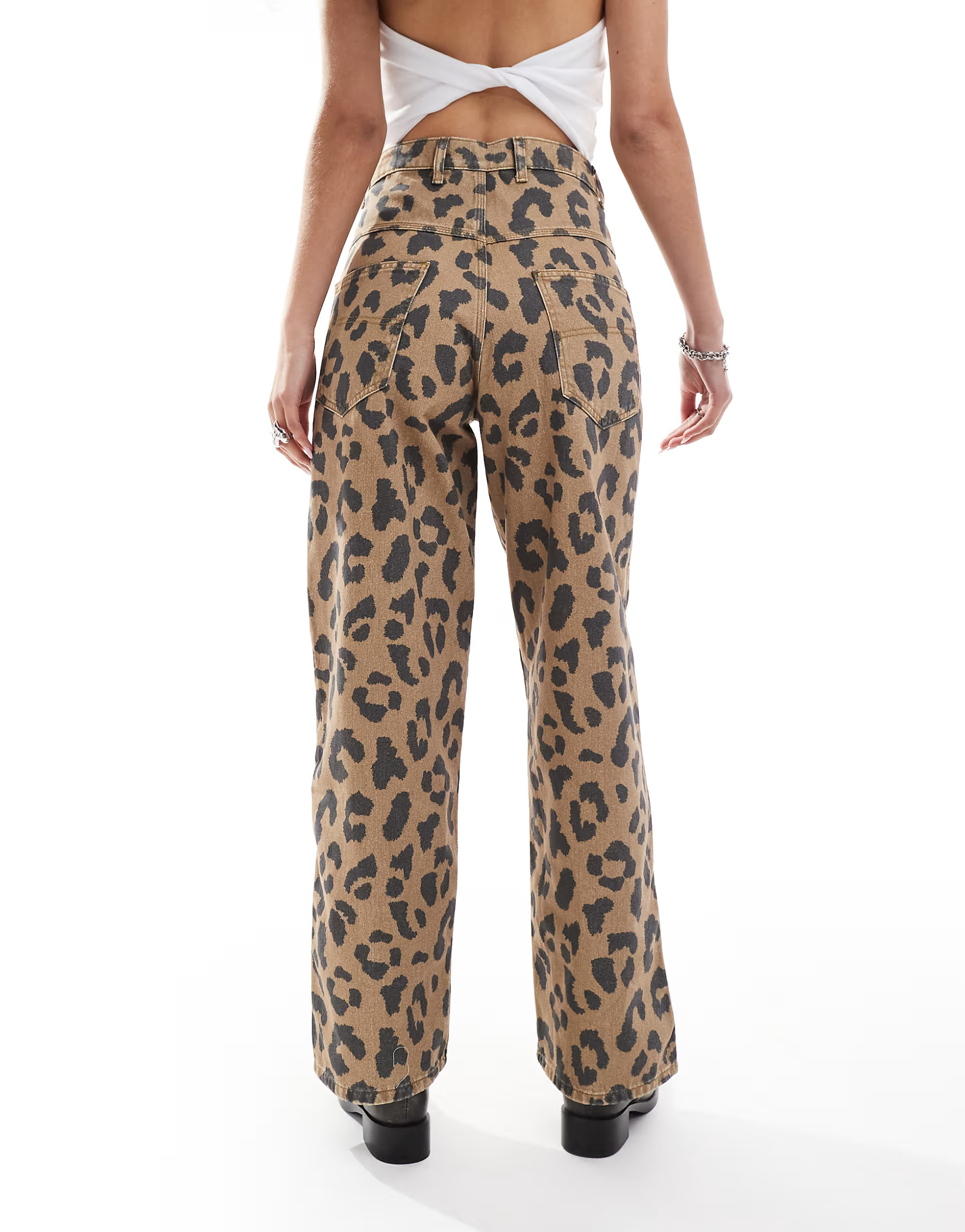 COLLUSION X002 baggy jeans in washed leopard print | ASOS (Global)