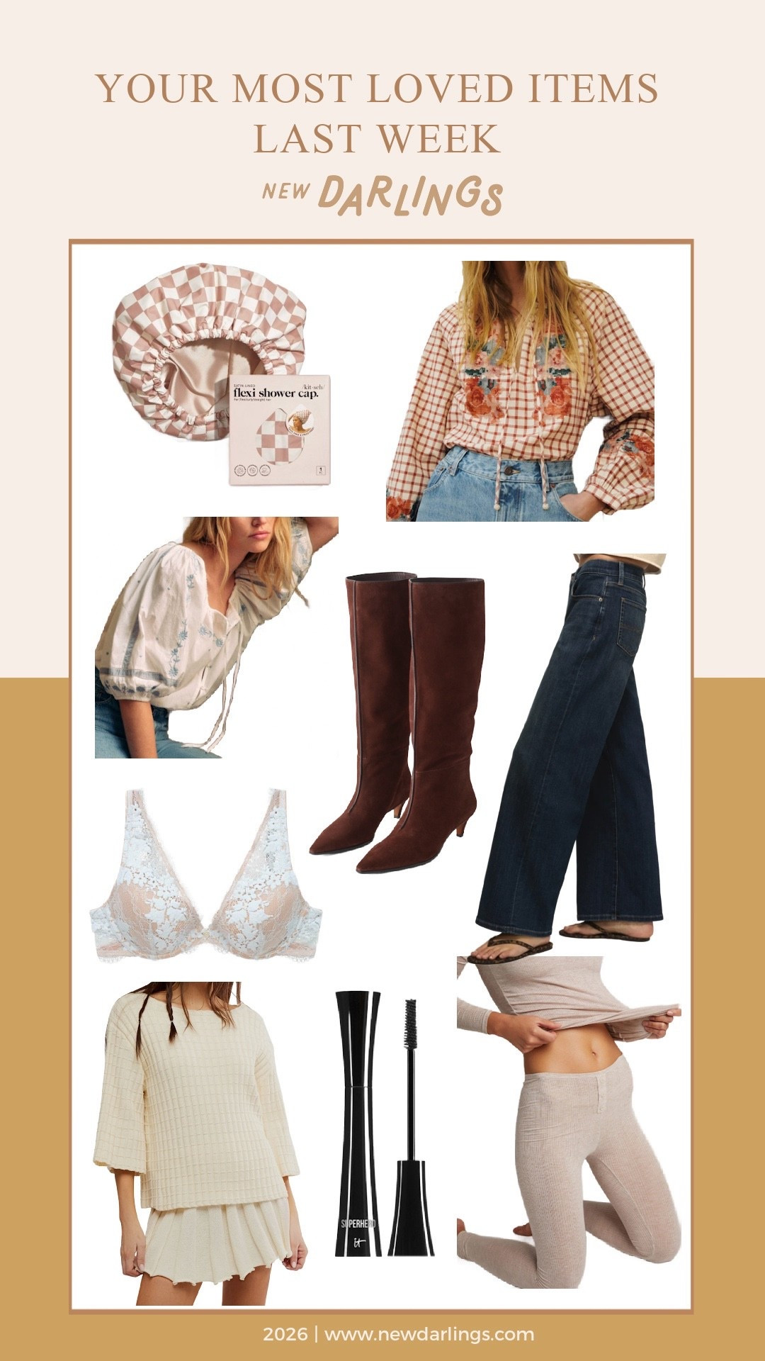 Weekly favorites: the best shower cap, perfect mid rise jeans, knee high boots, Lacey bra, spring blousee

#LTKdayinmylife