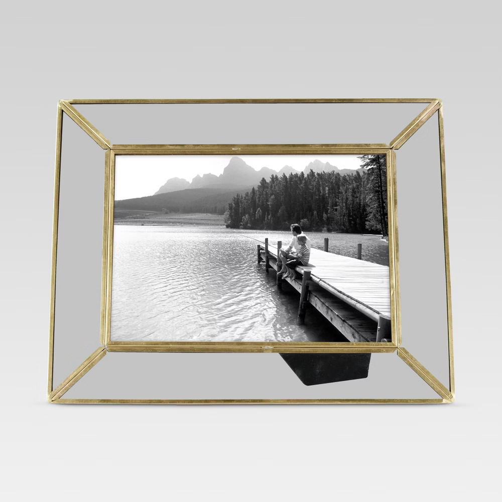 Single Picture Frame 5"" x 7"" Brass - Threshold | Target