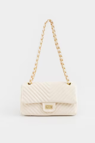 Candice Quilted Chain Link Crossbody | Francesca's
