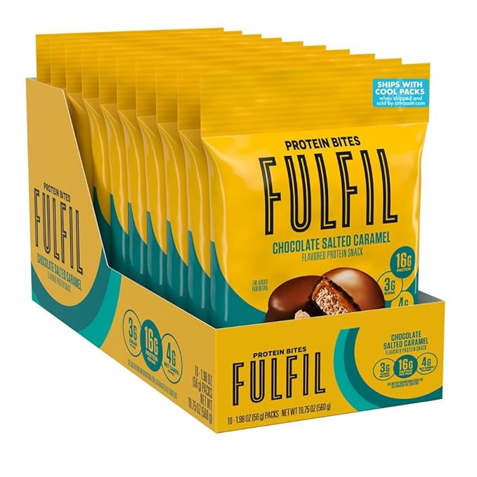 FULFIL Protein Snack Bites, Chocolate Salted Caramel Flavored, Gluten Free with 16g Protein per s... | Amazon (US)