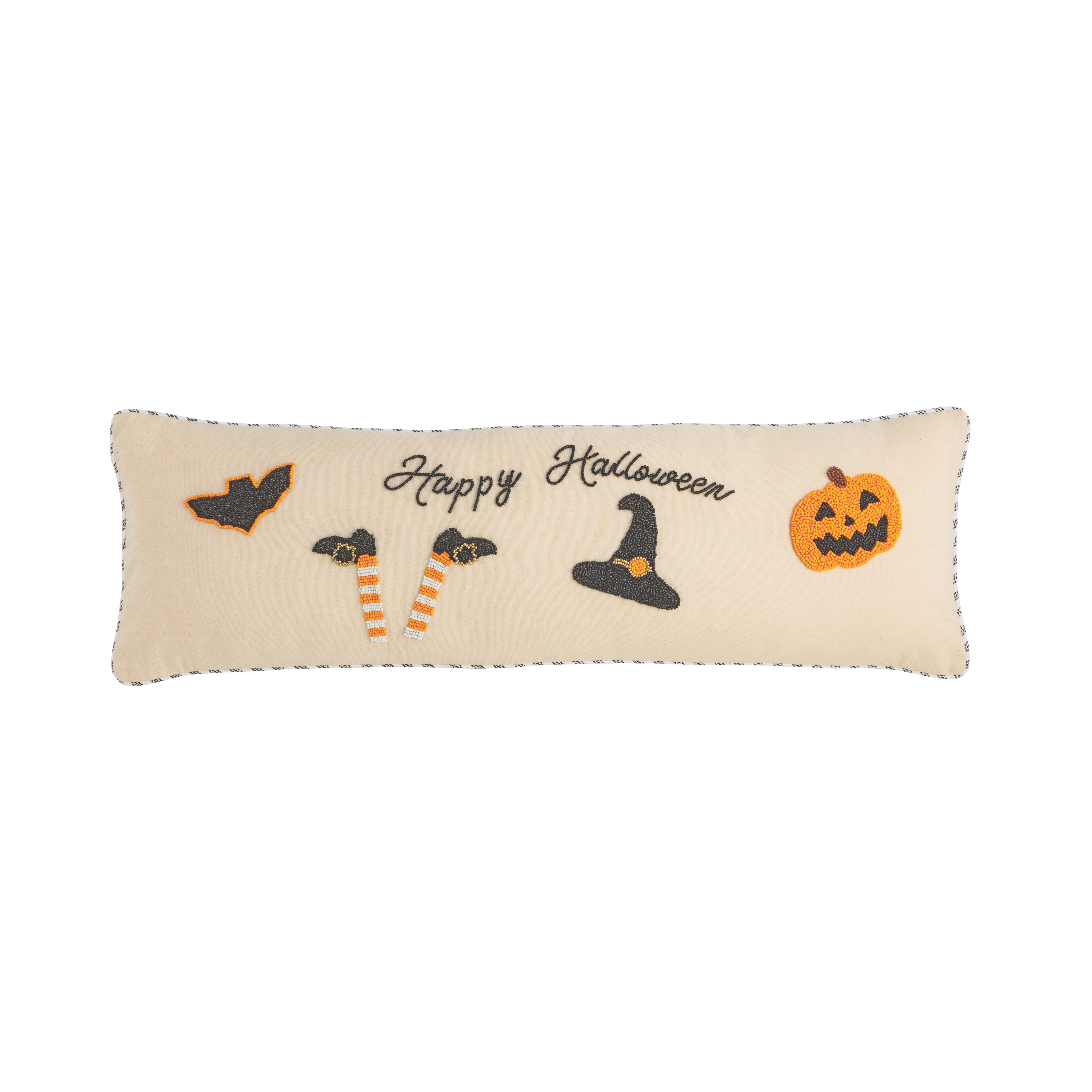 Halloween Long Beaded Pillow | Mud Pie