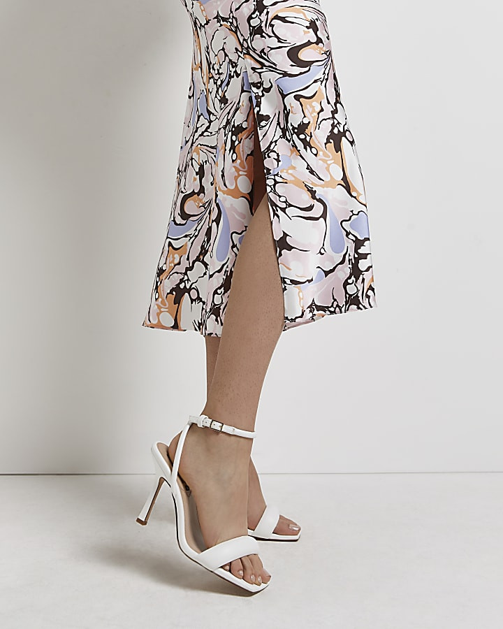 Pink swirl print midi skirt | River Island (UK & IE)