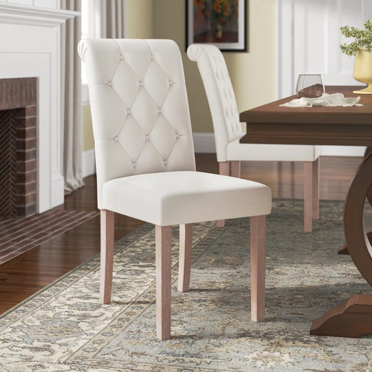 Kyron Tufted Linen Upholstered Parsons Chair (Set of 2) | Wayfair North America
