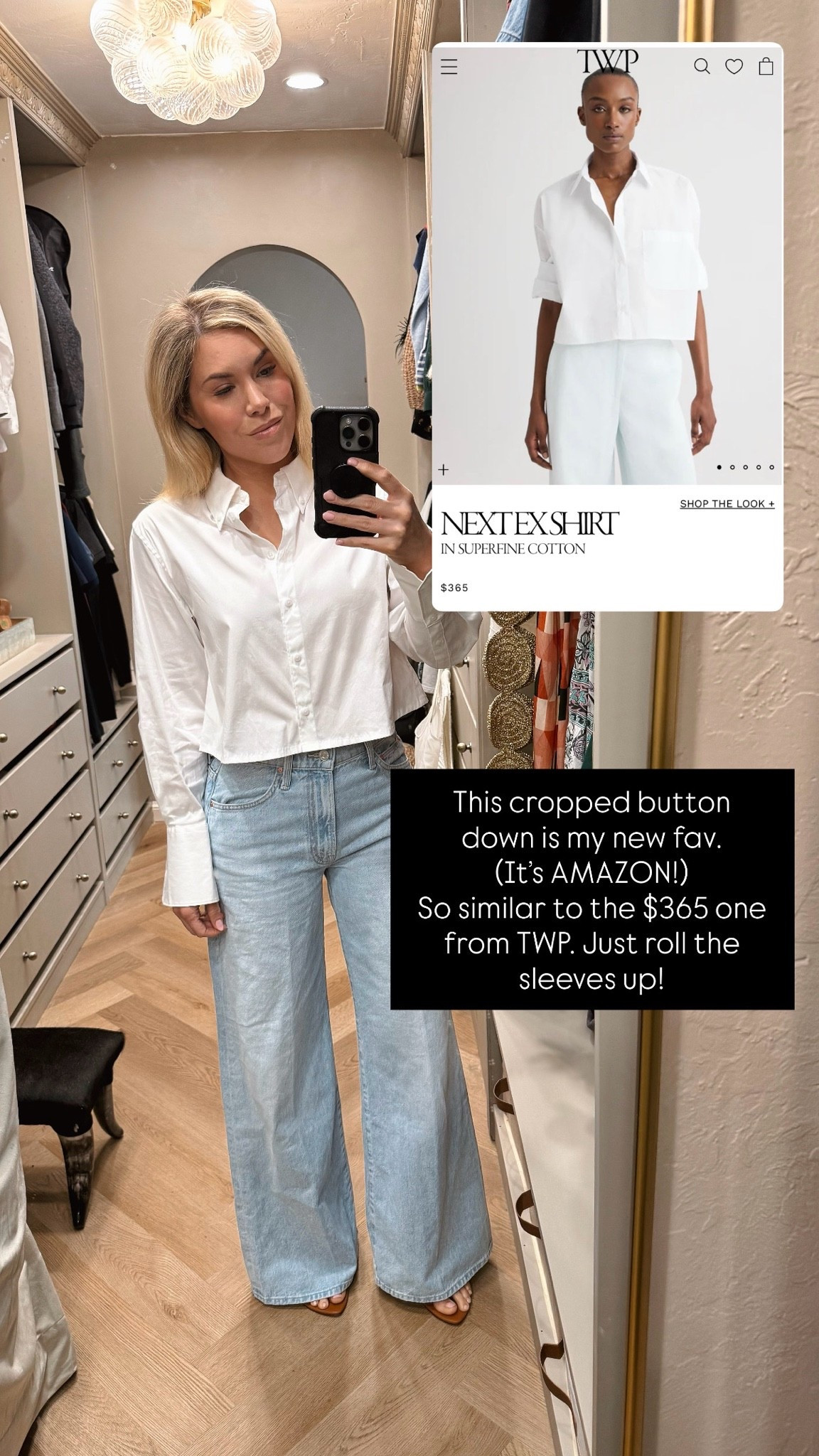This cropped button down is getting so much wear - I can’t believe how good the quality is!

Jeans are selling out - linked to 2 places that have them!