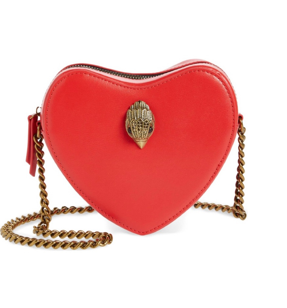 Loving this heart shaped leather purse from Kurt Geiger❤️Strung from a chain strap and centered with signature eagle-head hardware, this radiant red heart crossbody effortlessly brings your look to life.

#LTKSeasonal #LTKitbag #LTKstyletip