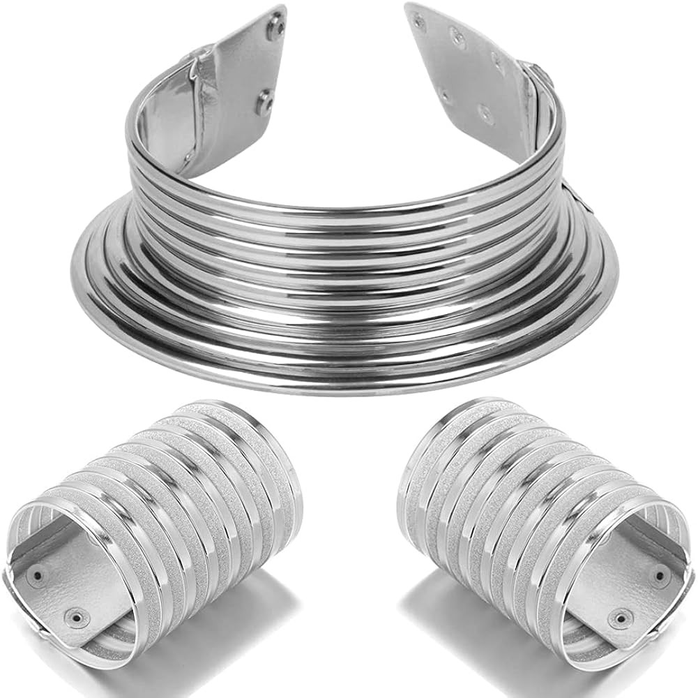 African Choker Collars Necklace,Snap Egypt Punk Gothic Chunky Leather Bib Statement Necklaces for... | Amazon (US)