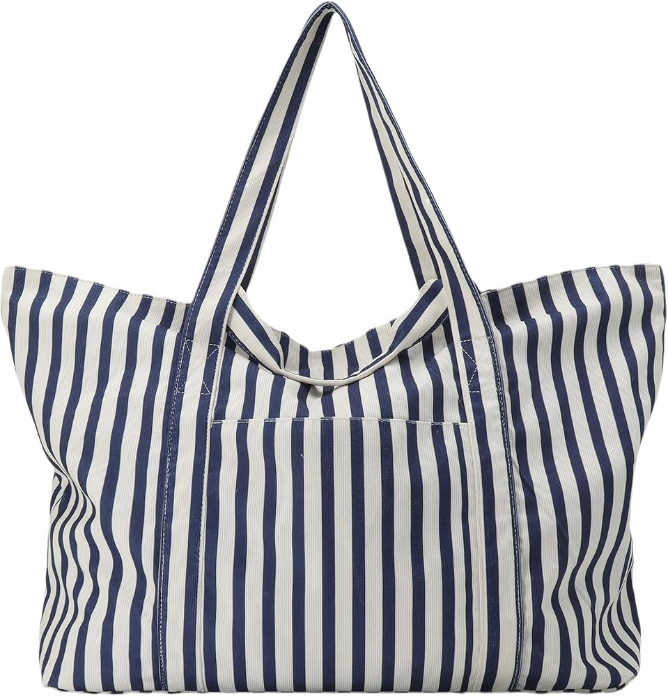 UERRUAM Extra Large Beach Bag for Women,Big Weekender Tote with Zipper and Pocket for Overnight T... | Amazon (US)