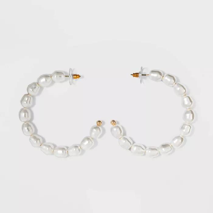 SUGARFIX by BaubleBar Pearl Hoop Earrings - Pearl | Target