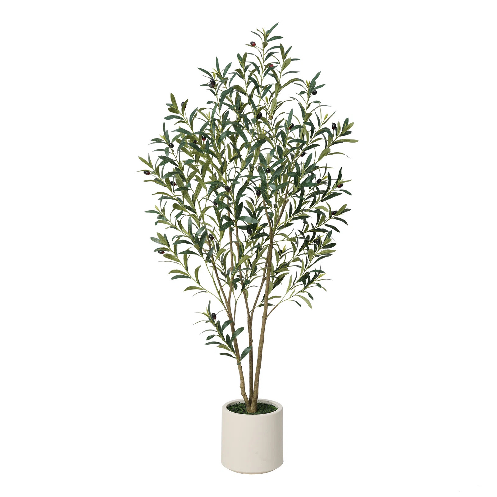 George Artificial Olive Tree in Round Planter, UV Protected Faux Olive Tree for Indoor Home Decor | Wayfair North America