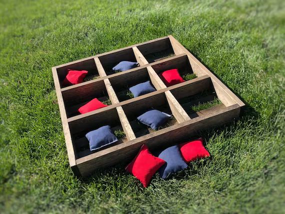 Rustic Giant Yard Game/Lawn Game Tic Tac Toe - Bean Bag Toss Game - Bean Bags Included | Etsy (US)