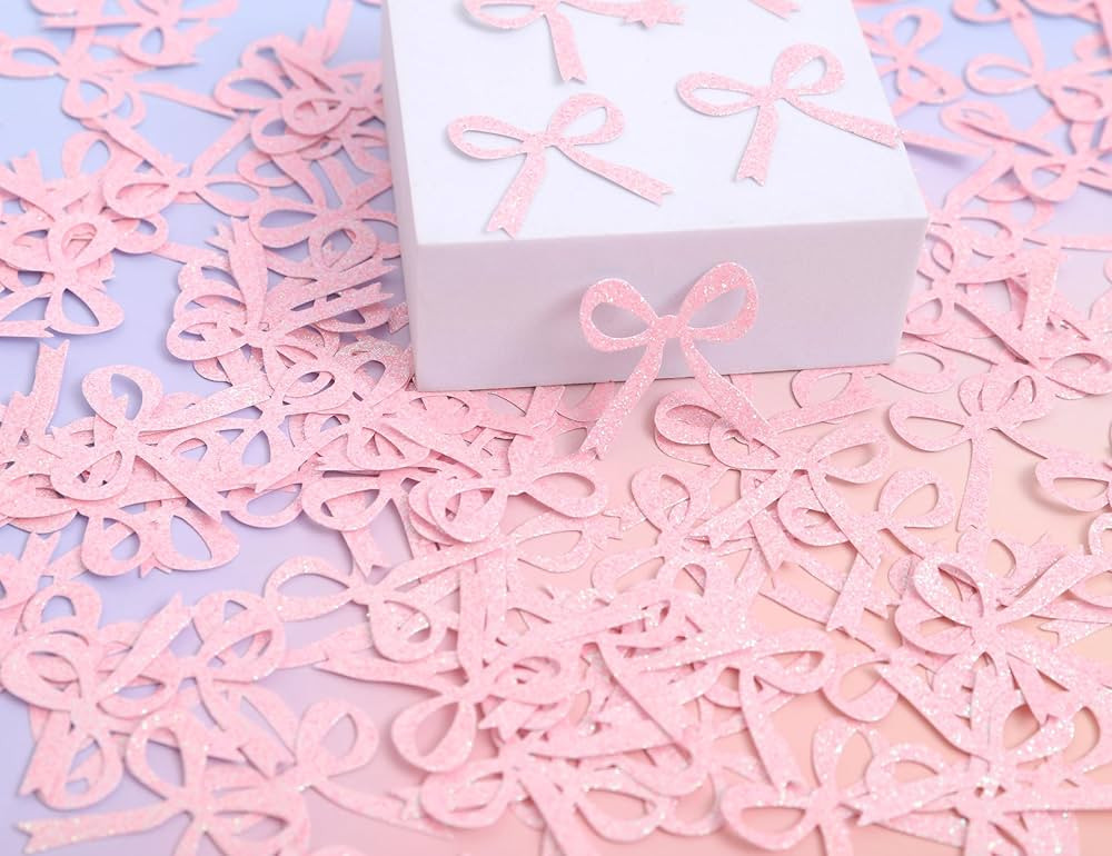 Amazon.com: Pink Bow Bachelor party Confetti - Girls Birthday Party Decorations,She's Tying the K... | Amazon (US)