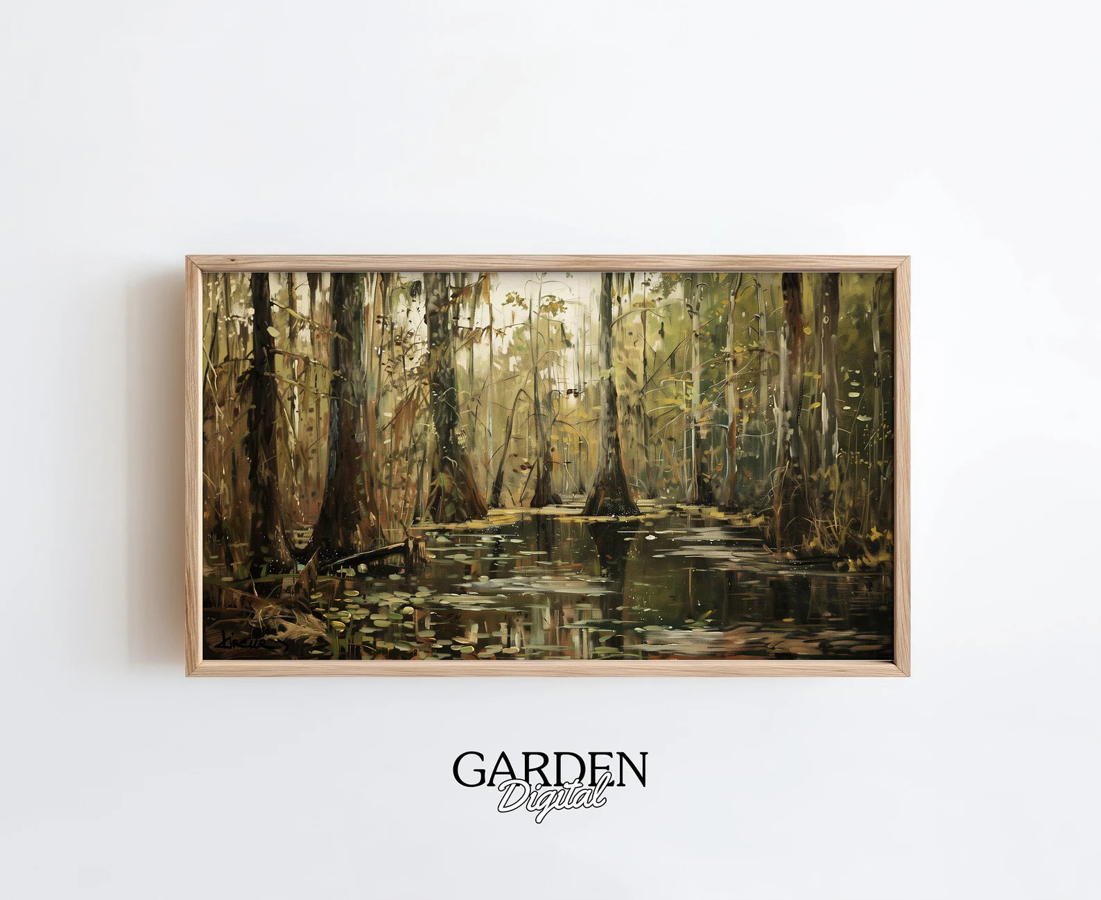 Frame TV Art Bayou Swamp Mantle Painting Oil Painting Digital Art for TV Frame TV Art Neutral Aes... | Etsy (US)