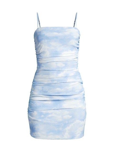 Ronnie Ruched Cloud Print Mini Dress | Saks Fifth Avenue