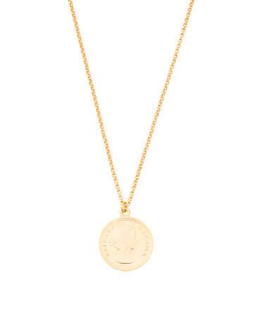 Gold Plated Coin Necklace | TJ Maxx