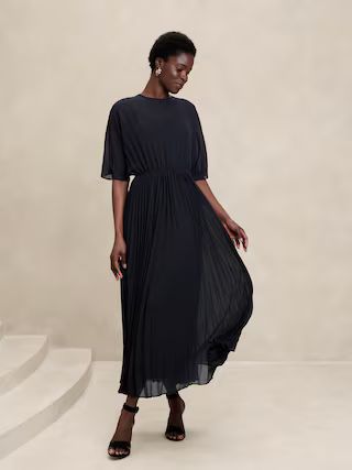 Chiffon Pleated Maxi Dress | Banana Republic Factory