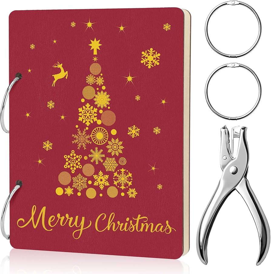 Thyle Christmas Greeting Card Organizer Tree Christmas Card Album Keeper with Metal Buckles Binde... | Amazon (US)