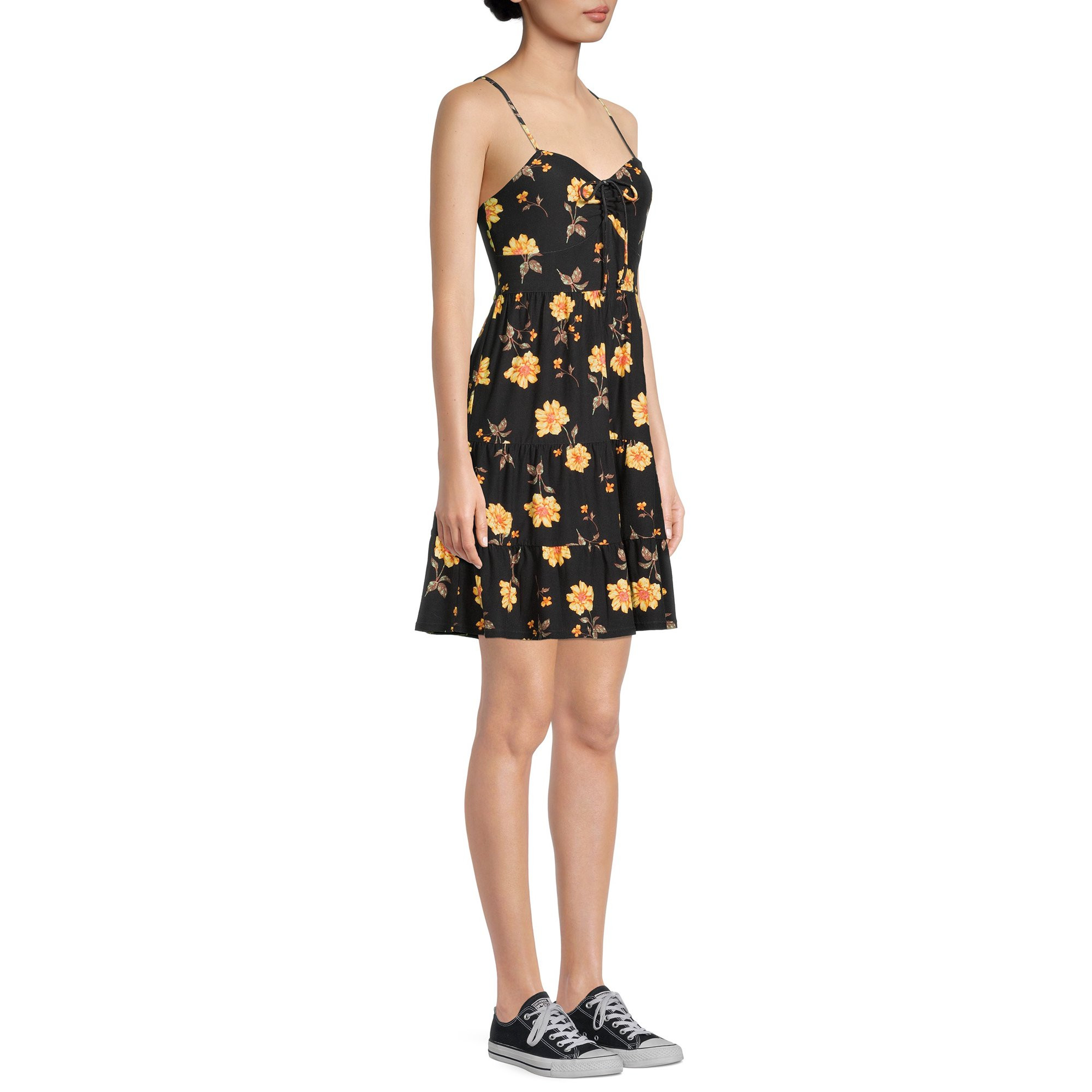 No Boundaries Juniors' Tiered Mini Dress | Walmart (US)