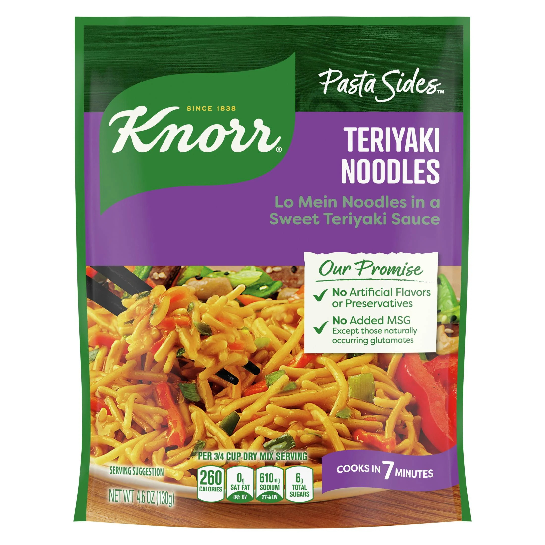 Knorr Pasta Sides Teriyaki Noodles Lo Mein Noodles Made with No Artificial Flavors, 4.6 oz Pouch | Walmart (US)