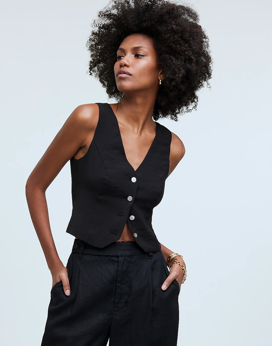 Katrina Crop Vest Top in Softdrape | Madewell