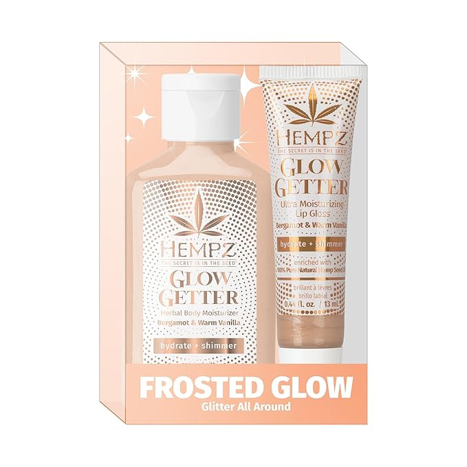 Hempz Frosted Glow Kit, Illuminating Mini Body Lotion and Shimmer Lip Gloss Duo, Limited Edition ... | Amazon (US)