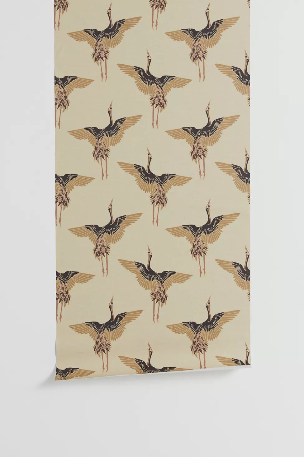 Iveta Abolina Deep Brown Cranes Removable Wallpaper | Urban Outfitters (US and RoW)