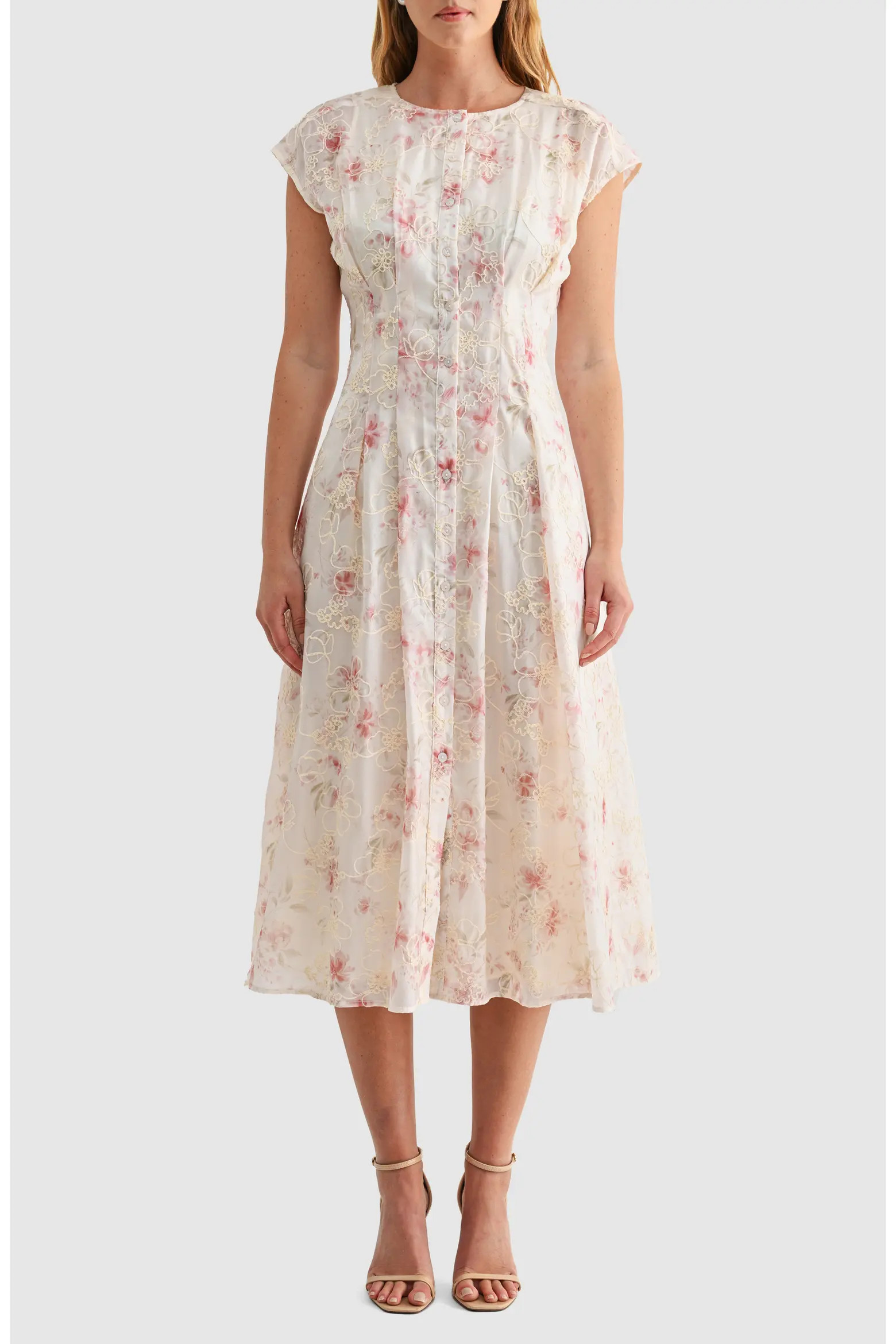 Embroidered Floral Cap Sleeve Shirtdress (Women) | Nordstrom | Nordstrom