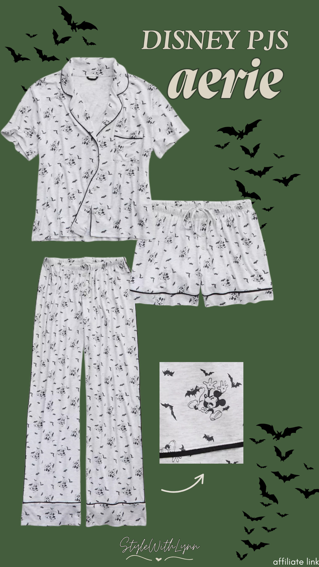  Show your Disney spirit in the softest pjs. These cute and comfortable pajamas from aerie feature Mickey Mouse and bats throughout. Such a fun look for this Halloween season.

#aerie #disneypajamas #disneyhalloween #halloweenclothing #womenspjs

 

#LTKSeasonal #LTKStyleTip #LTKFallSale