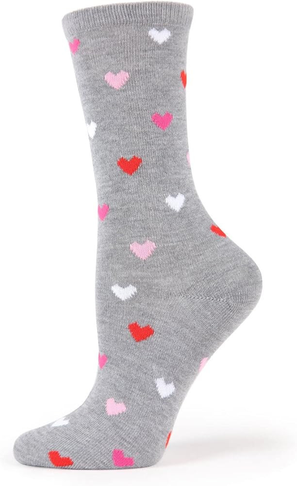 MeMoi Delicate Hearts Bamboo Blend Crew Socks | Amazon (US)
