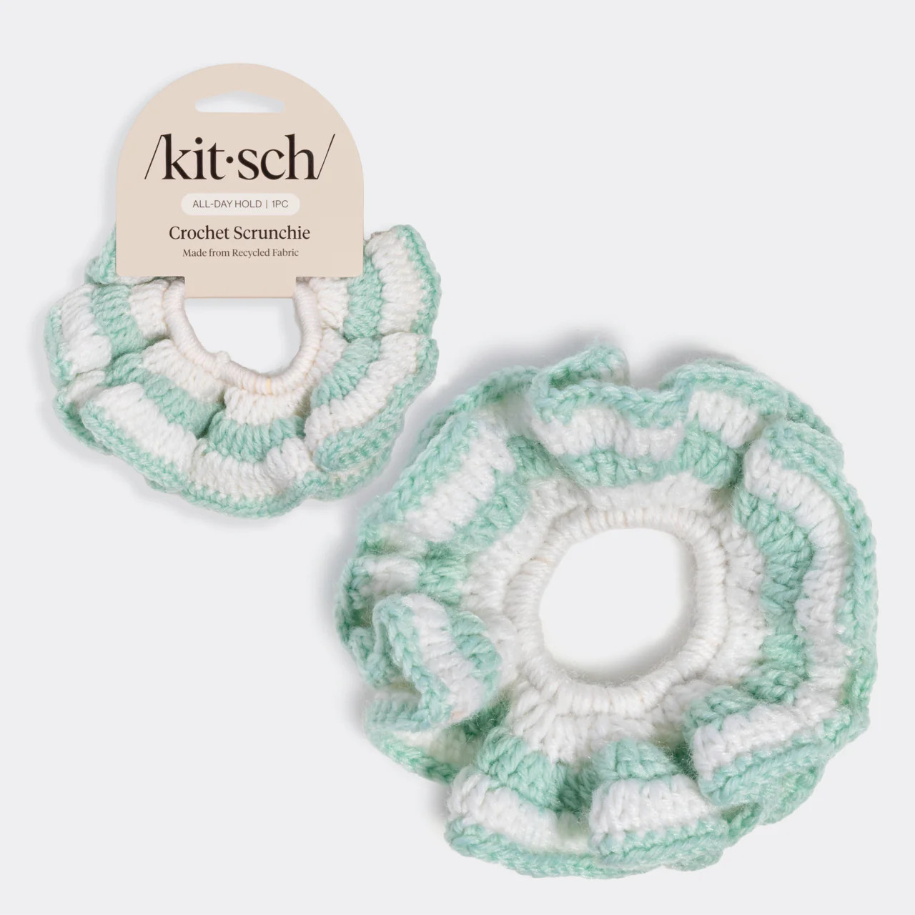 Seafoam Blue Crochet Scrunchie | Kitsch