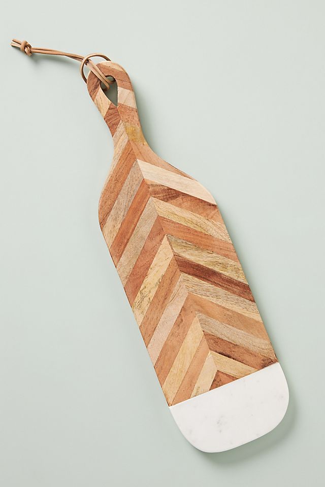 Chevron Marble Paddle Cheese Board | Anthropologie (US)