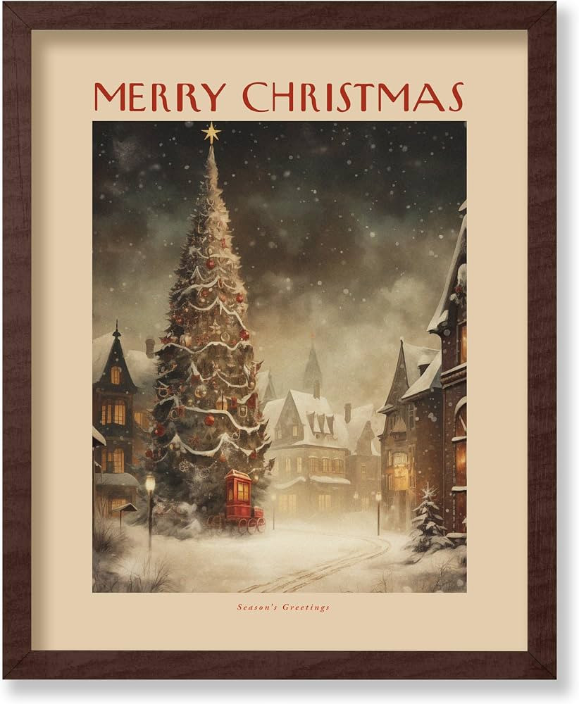 Poster Master Merry Christmas Poster - Christmas Tree Print - Christmas Art - Holiday Art - Winte... | Amazon (US)