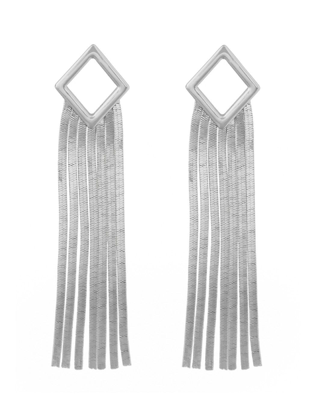 Diamond Shape Fringe Earrings | Eloquii