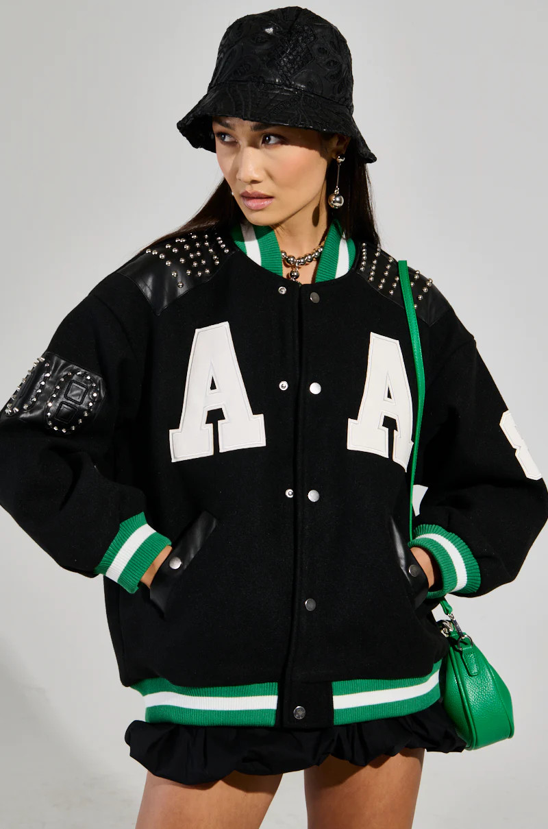 ACE OF SPADES STUDDED BOMBER | AKIRA