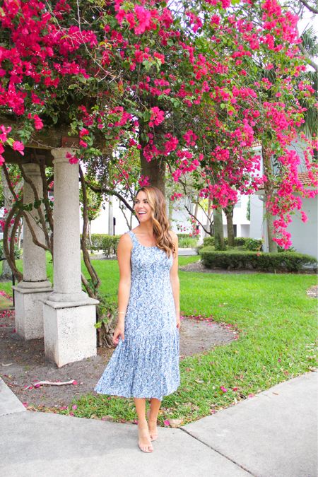 Such a gorgeous blue floral dress, runs TTS.  Code JENNA10 for 10% off 

#LTKstyletip #LTKSeasonal