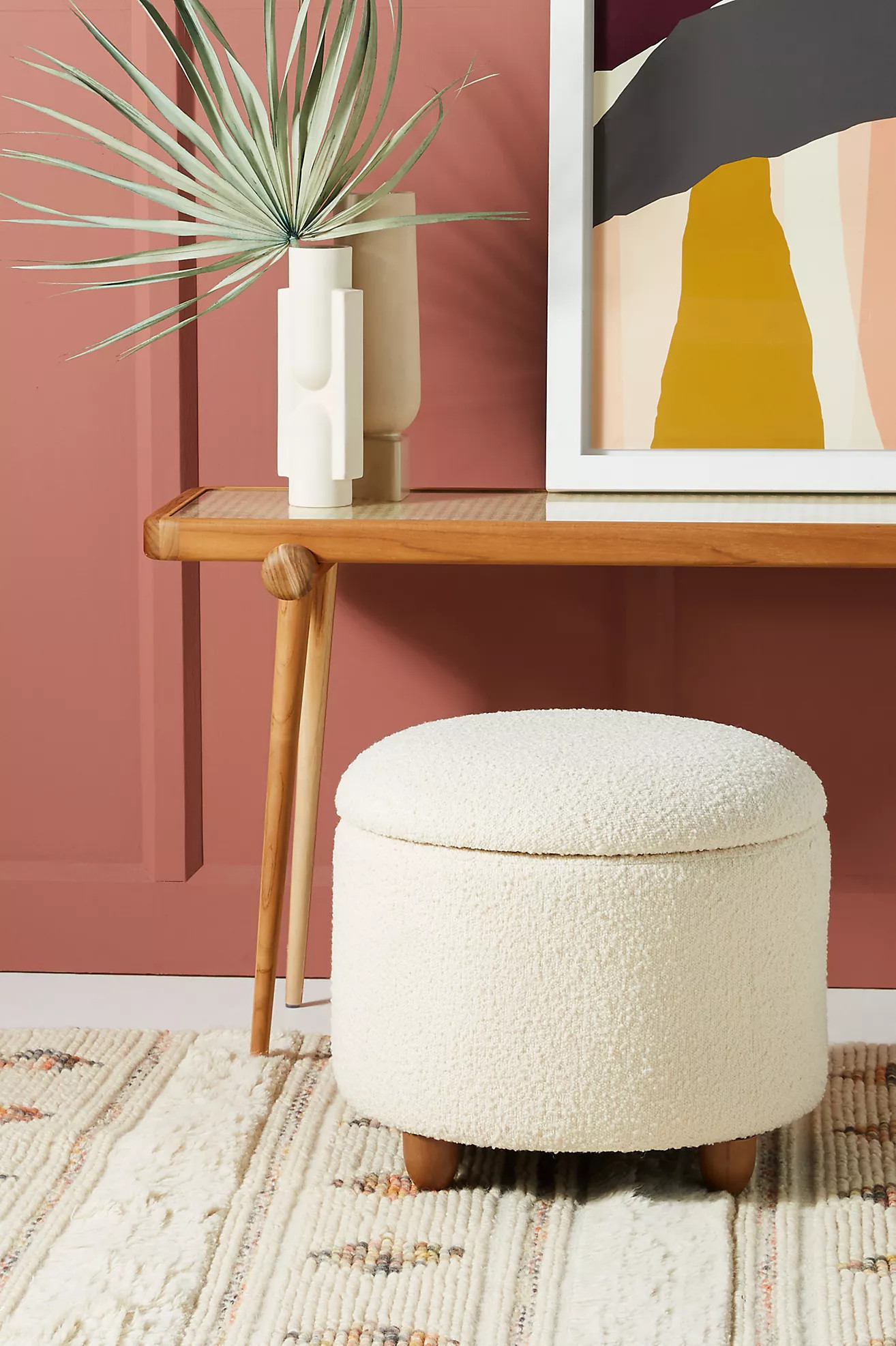 Bouclé Louise Storage Ottoman | Anthropologie (US)