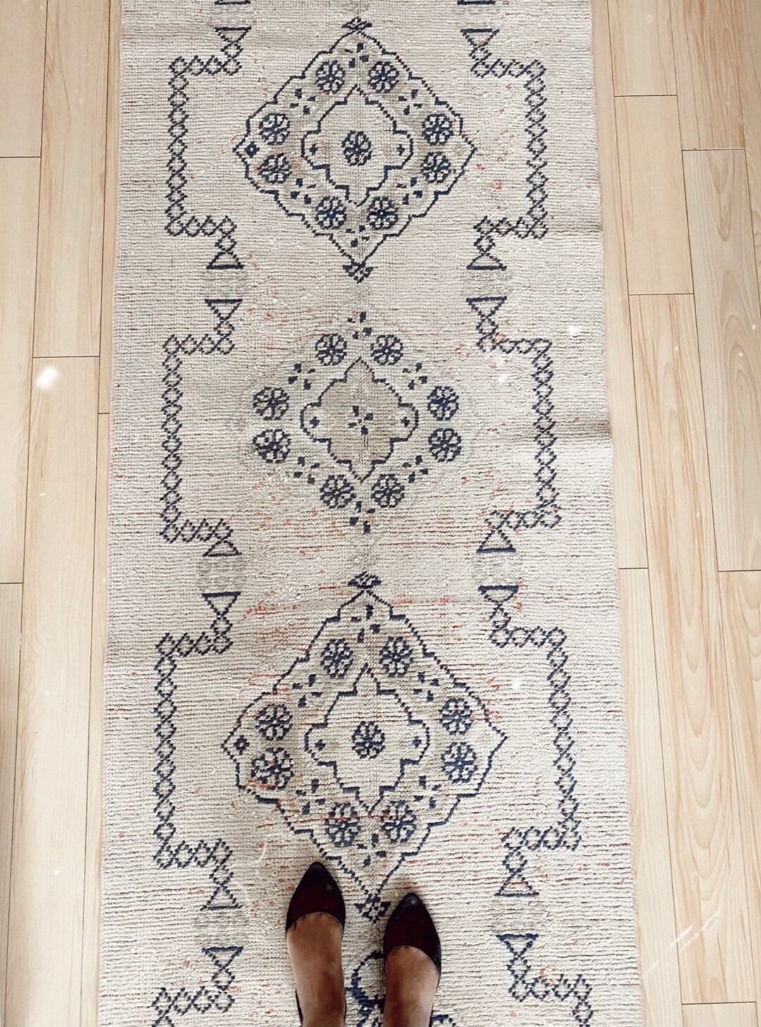 Vintage Runner Rug 10.83ft Kitchen Runner Wool on Cotton - Etsy | Etsy (US)